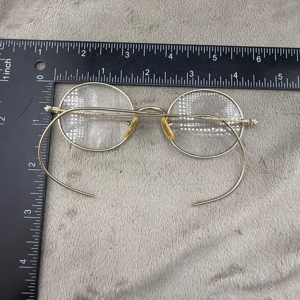 Vintage Estate Wire Frame Glasses Gold 1/10 12K GF Round Engraved